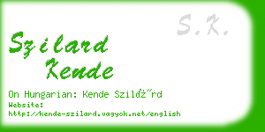 szilard kende business card
